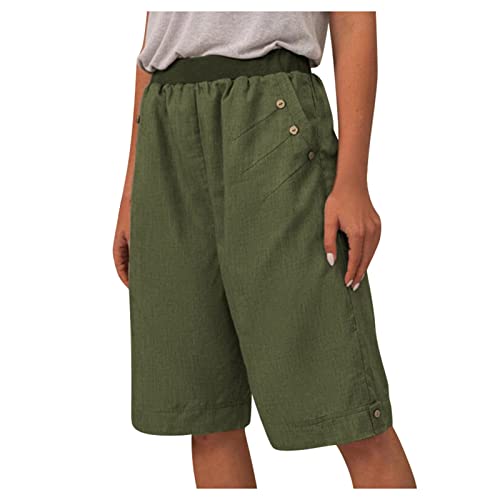 Pantalon d'été femme 7/8 fluide anti-transpiration à taille haute élastique