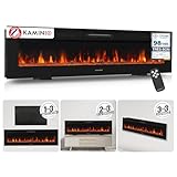 KAMINIO Cheminée Electrique Marlon   Cheminée Électrique 3 en 1 avec Chauffage, Effet de Flamme 3D, 12 Couleurs de Flammes, télécommande (70 Pouces)