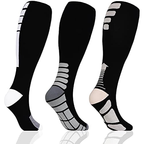 3 Pairs Plus Size Compression Socks Wide Calf Women Men Knee High 20-30 Mmhg Circulation for Swelling 2xl 3xl 4xl 5xl