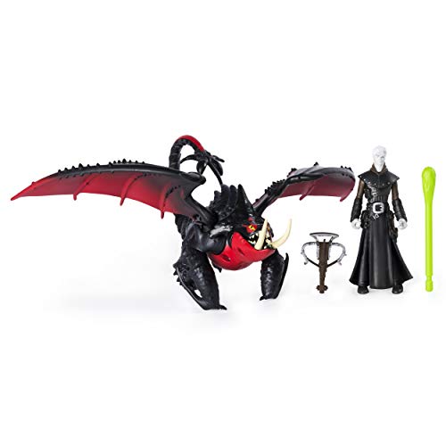 Image of DreamWorks Dragons, Deathgripper and Grimmel, Dragon with Armored Viking Figure, for Kids Aged 4 and Up