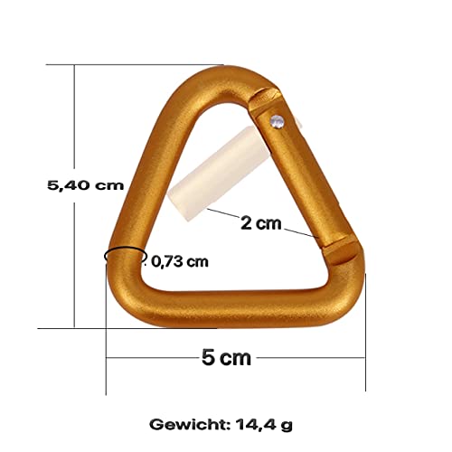Dreieckige Karabiner 3er Set - Karabiner Schlüsselanhänger klein- Design Karabinerhaken Schwarz - Mini Karabinerhaken - Carabiner Set - 3 Stück (Schwarz)