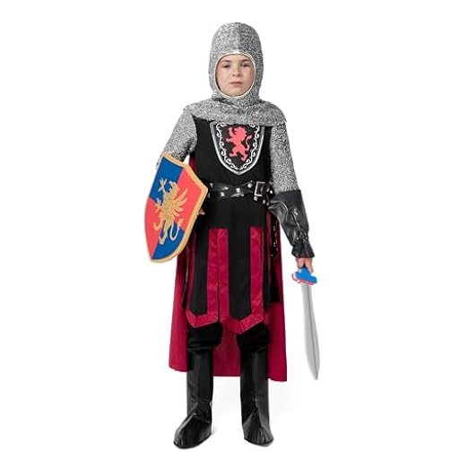 Spooktacular Creations Disfraz de caballero medieval para niños, niñas, colección de disfraces de Boys California, traje de dragón Knight, disfraces de Halloween Knight Dress Up Fiestes-S | Ya disponible en tu tienda friki favorita! En mundofriki.es!