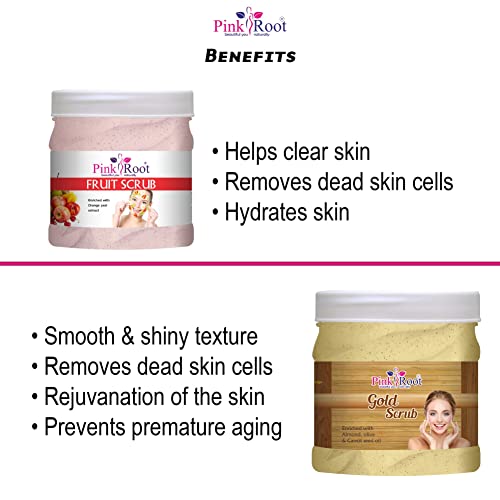 Image of Pink Root Gold Scrub 500gm with Fruit Scrub 500gm