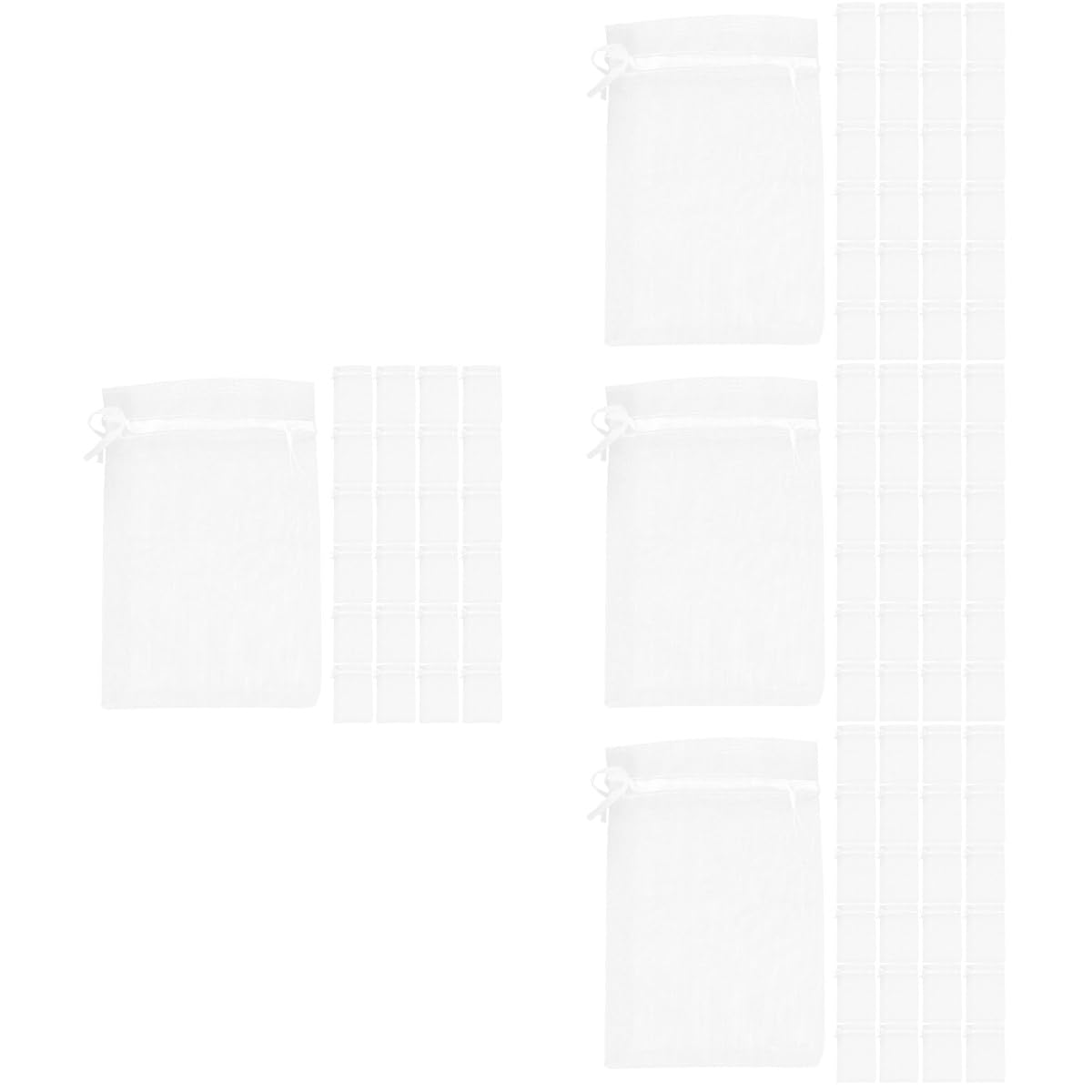 CALLARON 4 Set Sacchetto Sacchetti Di Caramelle Con Coulisse Sacchetti Di Organza Colorati Borse Per Bracciali Sacchetto Di Caramelle Con Coulisse Bianca 50 Pezzi*4