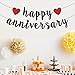 Happy Anniversary Banner, Anniversary Party Decorations, We Still Do, Happy Wedding Day Party Decoration Supplies Black Red Glitter