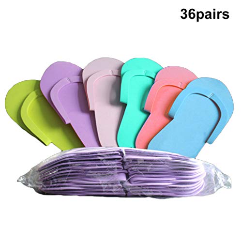 Tofficu 36 Pares Chinelos Descartáveis Pedicure Slippper Flip Flop para Pedicure Salonnail Spa (Alea