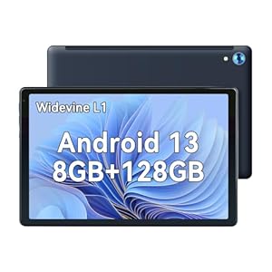 Tablet 10 inch, Android 13 Go Octa core Tablet with 8GB+128GB/1 TB Expansion, WiFi 6G, 5MP+8MP Camera, 5000mAh, Split-Screen, Widevine L1, 10 inch Tablet PC – Black