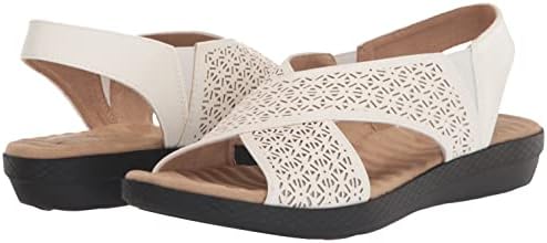 Easy Street Women's Claudia Wedge Sandal, White, 11 Wide | Image 6