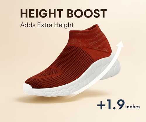 Image of Kraasa Walking Shoes for Men Height Increasing Sports Shoes Ultra Grip Soft Sole Gym Shoes Workout Lightweight Running Shoes for Men