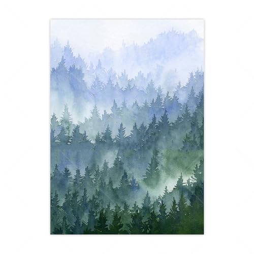 Cuadro Abstracto de Bosque para transformar paredes vacías con arte moderno de la naturaleza 5