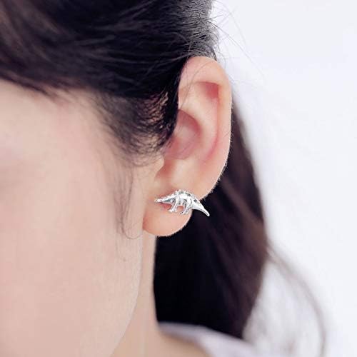 3 Pairs/Set Charm Post Stud Earrings Animal T-Rex Dinosaur Metal Stud Earring Wedding Engagement Jewelry Earrings for Women Men - Image 2