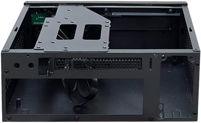 A09R Mini Computer Case with RGB LED Strip, 4 USB Ports, Slim Desktop, Black