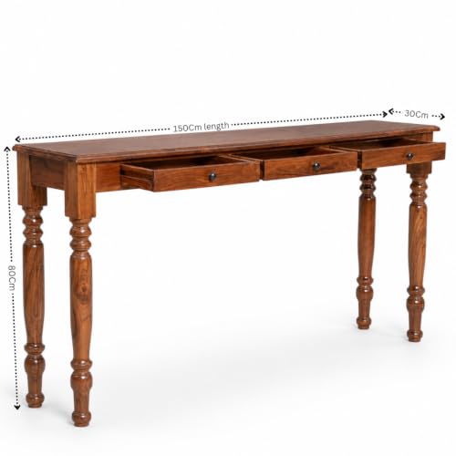 Image of Wooden Console Table for Living Room | Entryway Sofa console Table for Home & Office | Side Entrance console Table with storage drawers | Narrow Wooden Entryway Accent Table | Hallway, Foyer, Entrance