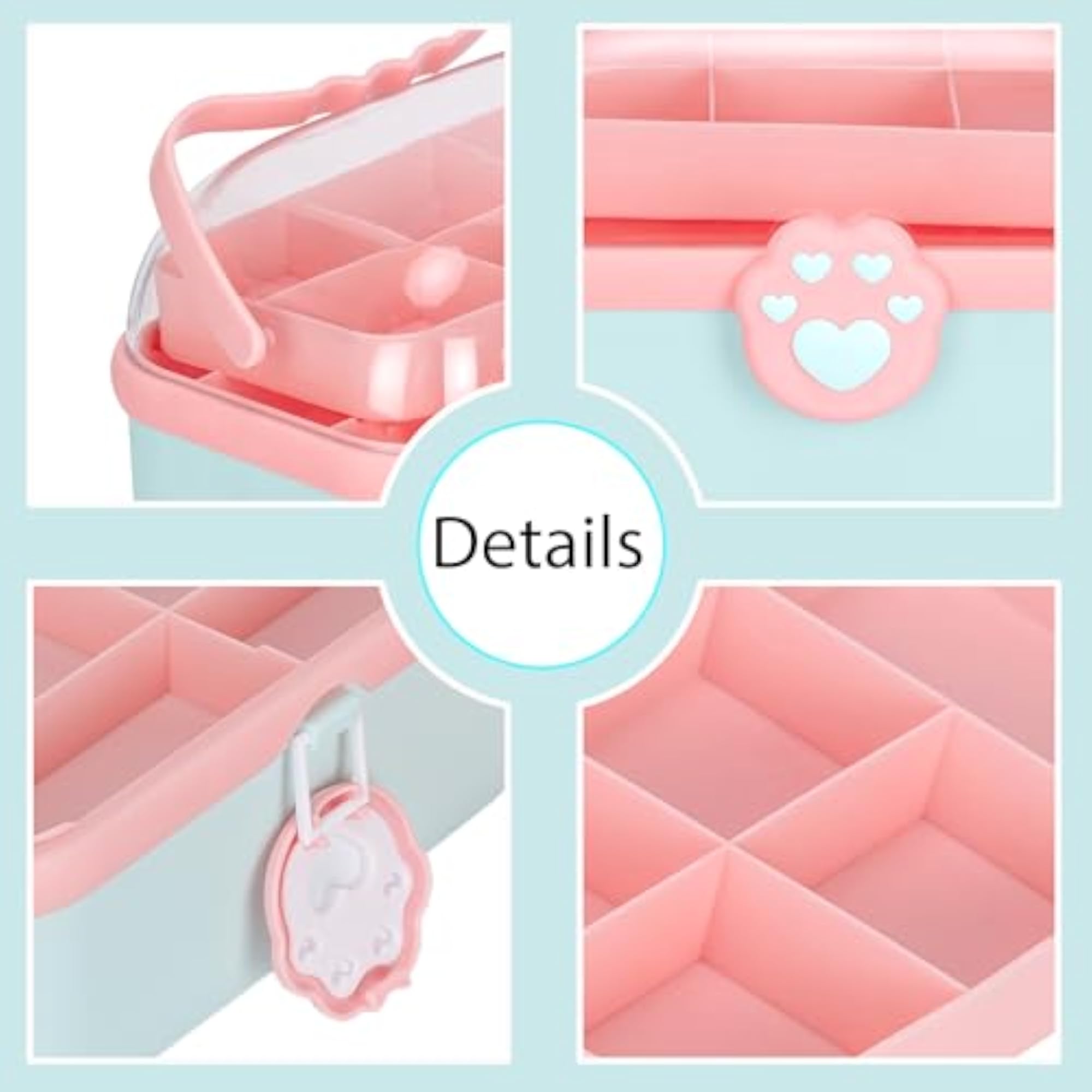 Portable Craft Art Box Tackle Storage Bin for Girls
