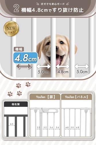 YouTen(ユーテン) ペットサークル ペットケージ 折りたたみ 犬 ケージ 犬 ゲージ 大型犬 中型犬 ゲージ 犬 サークル 室内 (ライトグレージュ8枚) (ドア付き8枚セット本体 | ライトグレージュ) YT-PKG08-GR の商品画像 4