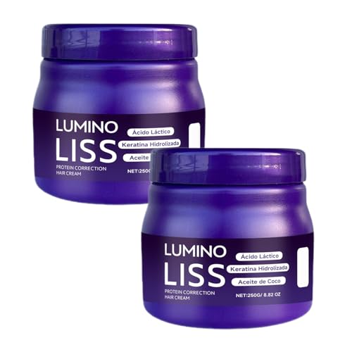 Lumino Liss Alisado, Alisado para Cabello sin formol luminoliss, crema para alisar el cabello, restaura el cabello de la seda natural, para todos los tipos de pelos (2PC)