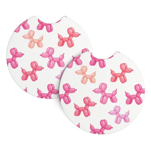 2 piezas posavasos para portavasos de carro rosa con diseño de perrito miniatura 1