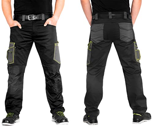 Foto von ACE Genesis Arbeitshose lang - Bundhose mit Stretch-Bund & Knietaschen - Cargo-Hose für die Arbeit - Schwarz - 56