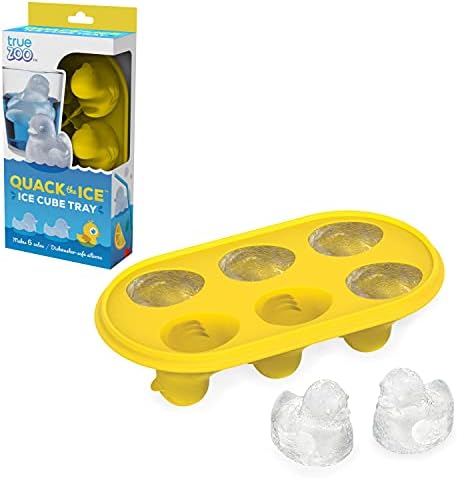 TrueZoo Quack the Ice Duck Ice Cube Tray, Novelty Animal Ice Mold, Large Ice Cube Mold, Makes 6 Ice Cubes, Duck Ice Tray, Yellow, Set of 1