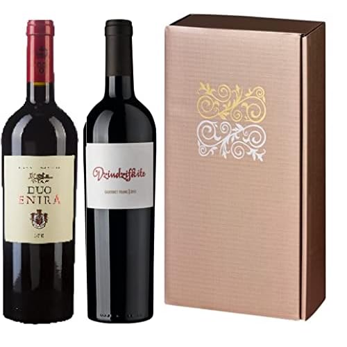 Geschenkpaket"Zum edlen Festessen" mit 2 Flaschen Rotwein aus Bulgarien