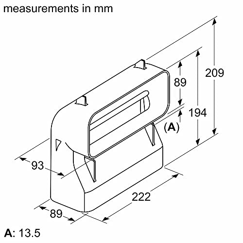 Bosch HEZ9VDSB4 Zubehör für Kochfelder mit Dunstabzug, 90° Flachkanalbogen vertikal, Größe S