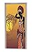 A.Monamour Pegatinas De Pared Naranja Fondos Amarillos Tradicional Mujer Africana Silueta En El Desierto Vinilo Habitación Calcomanías Puerta Papel Tapiz Murales De Pared Puerta Carteles