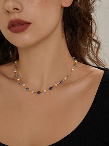 Daumier Aventurine Jade Green Choker Freshwater Pearl Necklace 18Inch Jewelry Birthday Gift For Mom Women #TOP3