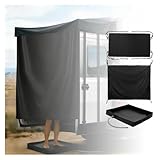 FJxiaoqany Car Camping Three-Piece Set, Includes Car Awning, Camping Shower Curtain, Rv Shower Pan, Easy Setup for Truck Travelling
