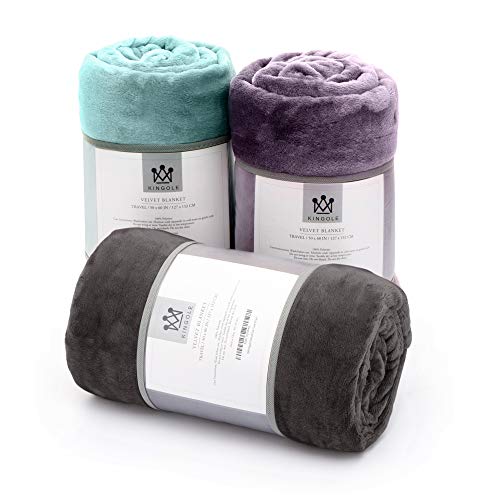 Kingole Flannel Fleece Microfiber Throw Blanket, Luxury Lavender Purple Travel/Throw Size Lightweight Cozy Couch Bed Super Soft And Warm Plush Solid Color 350Gsm (50 X 60 Inches) #TOP5