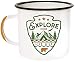 Enamel Camping Mug Travel Cup - Morning Coffee Mug, 16oz (455ml) Larger Than The Competition - Tin Cup Campfire Mug For Outdoors, Breakfast Wanderlust Travel Cup For The Happy Camper!