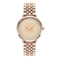 Olivia Burton Women's Radiant Sun Rose Gold Steel Quartz Basic Watch, 24000139, Light Rose Gold, 35 mm