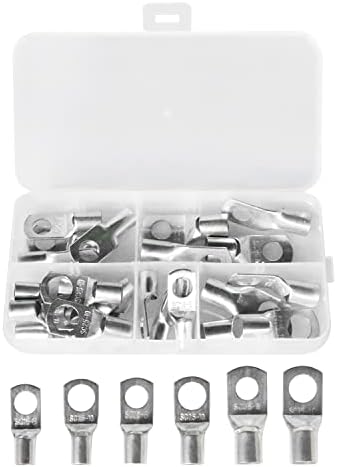 Terminali Elettrici Con Occhiello Tondo In Rame Stagnato Da 30 Pezzi Estremita Cavo Batteria Non Isolati Terminali A Crimpare Con Occhiello Ad Anello 16 35 Mm 88105347 - Foto 4