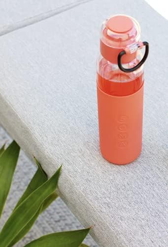 Miniatura 8 de SOMA - Botella de agua de vidrio con funda de silicona, tapa deportiva, 17 onzas, coral