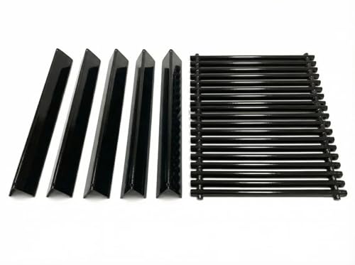 Votenli 22.5 Inch 7536 Porcelain Steel Flavorizer Bars with 7527 Cooking Grates for Weber Spirit 300 E-310 & E-320 Spirit S-310 & S-320 Model Grill Parts for Weber Genesis Silver B and C Spirit 700