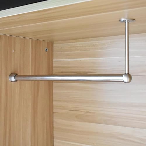 Tringle à vêtements robuste en L 115 cm réglable avec bride - 2