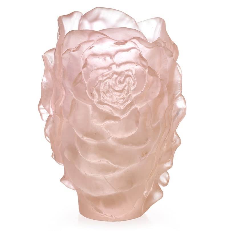 Amazon.com: Daum Crystal Numbered Ed. Pink Camellia Vase Small