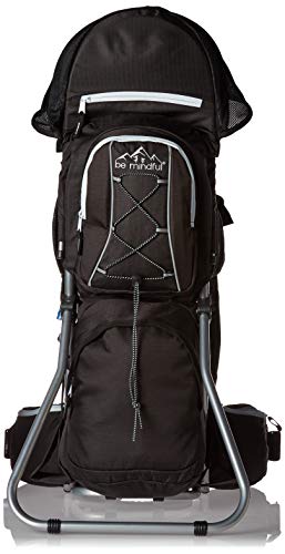 Image of Be Mindful On The Go | Baby Backpack Carrier for Hiking with Kids | Toddler Carrier for Kids and Hiking with Baby | All Black Backpack Carrier for a Baby or Toddler