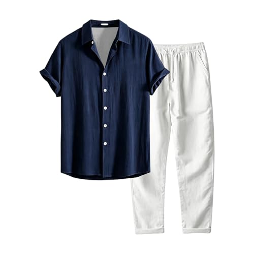 Ensemble manches longues homme coton et lin haut de gamme chic