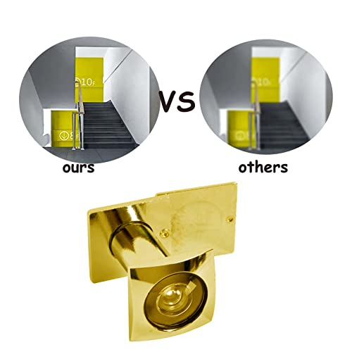 Door Viewer Peephole, Solid Brass 220-Degree Door Viewer With Heavy Duty Rotating Privacy Cover For 1-3/8" To 2-1/6" Doors For Home Office Hotel (Square-Chrome Gold) #TOP5