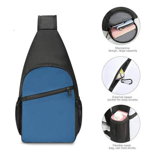 Bolso bandolera deportivo azul navy para senderismo miniatura 5
