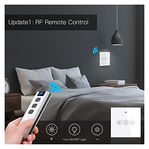 Interrupteur connecté rideau WiFi RF tactile noir pour commande volet roulant