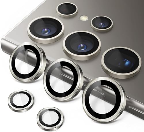 MAHIX PACK OF 2 SET Camera Lens Protector for SAMSUNG GALAXY S24, 23 ULTRA TITANIUM GREY HD Clear Camera Lens, Case Friendly, Scratch Resistant Lens Cover, Full Coverage Camera Guard, Heavy Duty Camera Protector