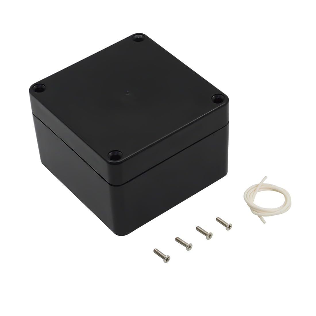 LeMotech Junction Box IP65 Waterproof Project Box Dustproof ABS Plastic Electrical Boxes Universal Enclosure for Electronic Black 3.29x 3.19x 2.2 inch (83 x 81 x 56mm)(Pack of 1)