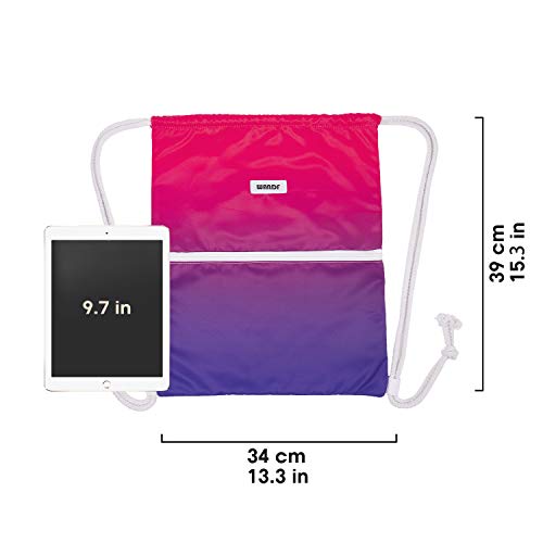 Image of WANDF Drawstring Backpack, Gym Sackpack for Sports (Red) | Water-Resistant, Shopping, Yoga, Travel, Beach, Daily Carry