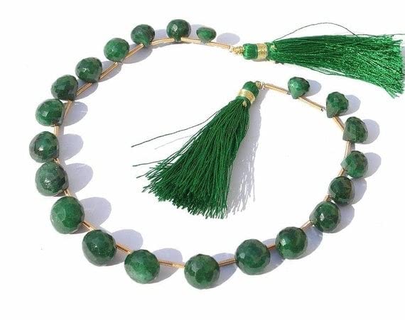 Perles ruby vert facettées pour concevoir vos bijoux de mariage