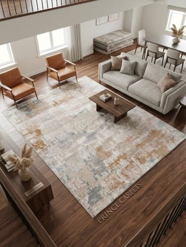 Image of 2x5 Feet (60x150 CM) Carpet for Bedroom Living Room & Hall - Ivory Multi Spiral Modern Abstract Geometric Silk-Touch Luxury Hotel-Style Washable Anti-Skid Turkish Area Rug