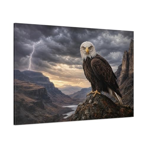 Tableau grand format d'un aigle sur toile luxe chassis 3cm realisme safari haut de gamme