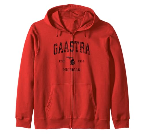 Gaastra Michigan MI Vintage Athletic Noir Sweat à Capuche