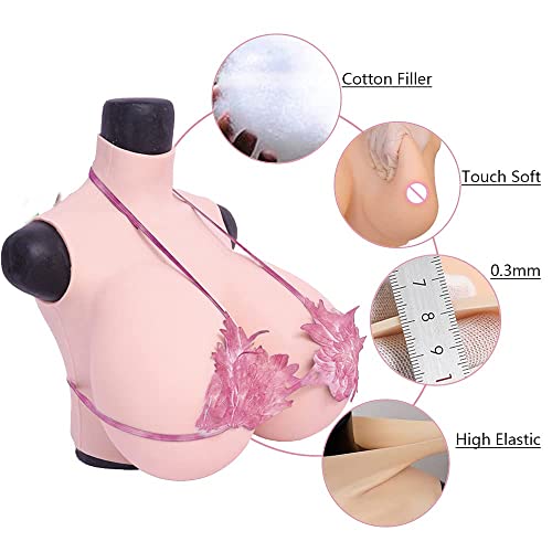 Crossdresser Silicone Breastplate Huge ZZZ Cup Breast Forms, Large Tits Realistic Fake Boobs for Cosplay TG2