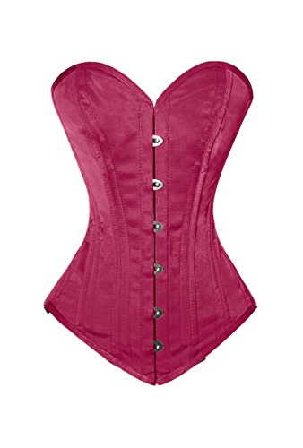 Luvsecretlingerie Heavy Duty 26 Double Steel Boned Waist Training Satin Overbust Shaper Corset For Wider Hips #8937-Sa #TOP16